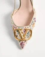 Valentino VLogo Signature Slingback Décolleté With Rhombelle Embroidery 80Mm - Image 3
